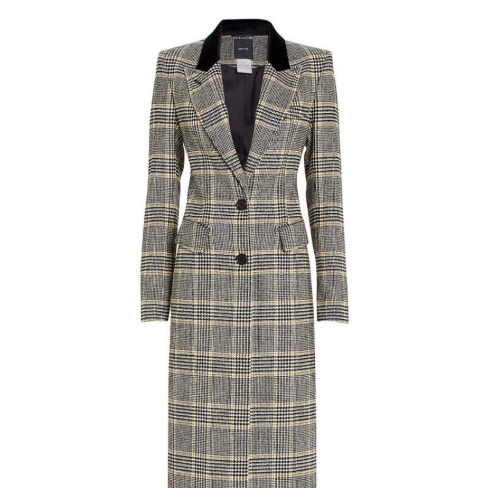 Smythe Wool Plaid Coat Sz 8 M